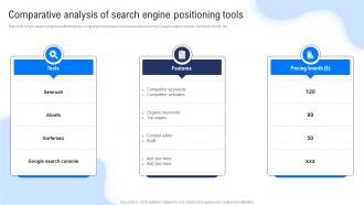 Comparative Analysis Of Search Engine Positioning Tools