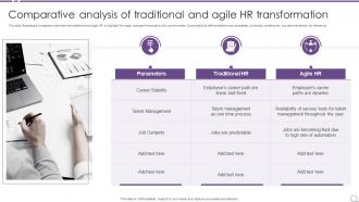 Comparative Analysis Of Traditional And Agile HR Transformation