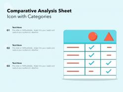 Comparative analysis sheet icon with categories