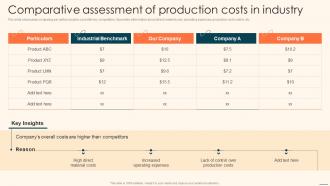 Comparative Assessment Of Production Costs In Industry Deploying Automation Manufacturing