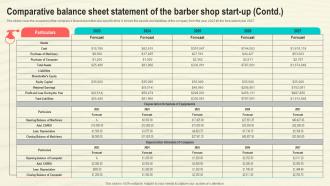 Comparative Balance Sheet Statement Hair Salon Business Plan BP SS Engaging Image