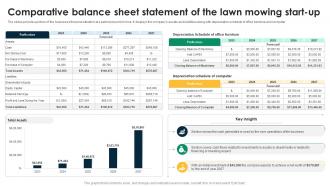 Comparative Balance Sheet Statement Lawn Mowing Business Plan BP SS