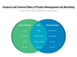 Compare and contrast slides of product management and marketing