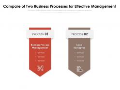 Compare of two business processes for effective management