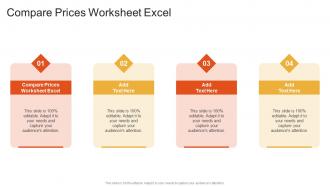 Compare Prices Worksheet Excel In Powerpoint And Google Slides Cpb