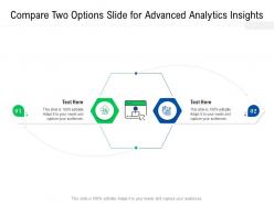 Compare two options slide for advanced analytics insights infographic template