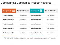 Comparing 2 companies product features ppt images