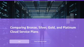 Comparing Bronze Silver Gold And Platinum Cloud Service Plans PPT Mockup AT