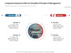 Comparison business slide for discipline principle of management infographic template