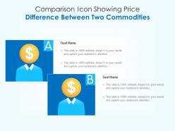 Comparison icon showing price difference between two commodities