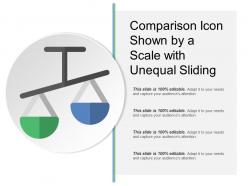 Comparison icon shown by a scale with unequal sliding