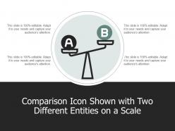 Comparison Icon Shown With Two Different Entities On A Scale A101 Ppt Powerpoint Presentation