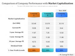 Comparison Of Company Performance With Market Capitalization