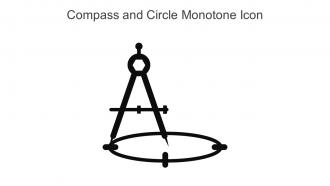 Compass and Circle Monotone Icon in powerpoint pptx png and editable eps format