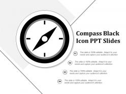 Compass black icon ppt slides