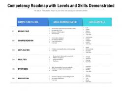 Competency roadmap with levels and skills demonstrated