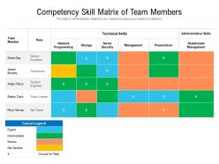 Competency skill matrix of team members