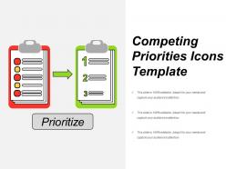 Competing priorities icons template powerpoint layout