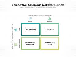 Competitive advantage matrix for business