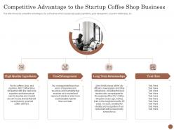 Competitive Advantage To The Startup Coffee Shop Business Business Plan For Opening A Cafe Ppt Styles
