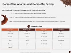 Competitive analysis and competitor pricing master plan kick start coffee house ppt designs