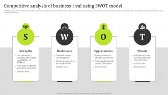 Competitive Analysis Of Business Rival Using SWOT Model State Of The Information Technology Industry MKT SS V