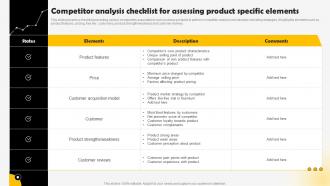 Competitor Analysis Checklist For Assessing Methods To Conduct Competitor Analysis MKT SS V