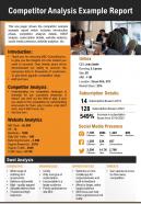 Competitor analysis example report presentation report infographic ppt pdf document