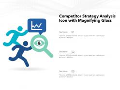 Competitor strategy analysis icon with magnifying glass