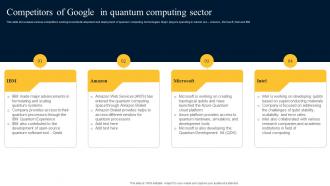 Competitors Of Google In Quantum Computer Supercomputer Developed By Google AI SS V