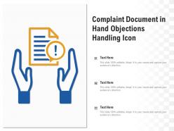 Complaint document in hand objections handling icon