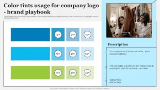 Complete Brand Marketing Playbook Color Tints Usage For Company Logo Brand Playbook