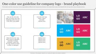 Complete Brand Marketing Playbook One Color Use Guideline For Company Logo Brand