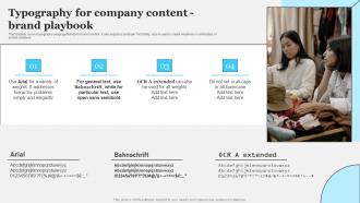 Complete Brand Marketing Playbook Typography For Company Content Brand Playbook
