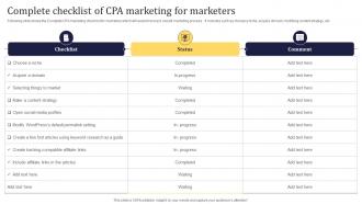 Complete Checklist Of CPA Marketing For Marketers
