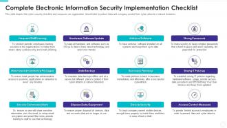 Complete electronic information security implementation checklist