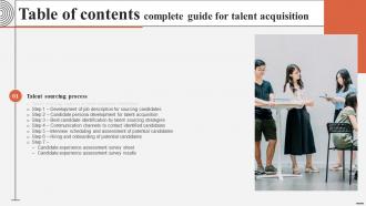 Complete Guide For Talent Acquisition Table Of Contents