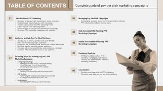 Complete Guide Of Pay Per Click Marketing Campaigns Table Of Contents MKT SS V