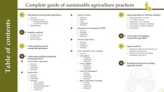 Complete Guide Of Sustainable Agriculture Practices Powerpoint Presentation Slides Impressive Ideas