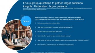Complete Guide To Conduct Market Research Focus Group Questions To Gather Target Audience