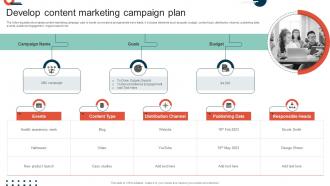 Complete Guide To Implement Develop Content Marketing Campaign Plan MKT SS V
