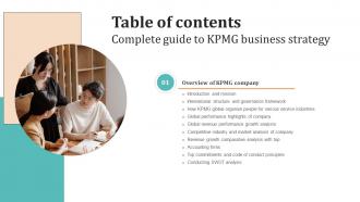 Complete Guide To KPMG Business Strategy Table Of Contents Strategy SS V