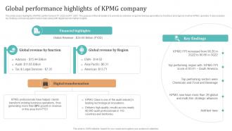 Complete Guide To KPMG Global Performance Highlights Of KPMG Company Strategy SS V