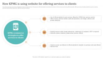 Complete Guide To KPMG How KPMG Is Using Website For Offering Services To Clients Strategy SS V
