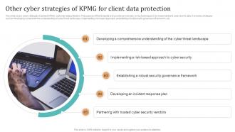 Complete Guide To KPMG Other Cyber Strategies Of KPMG For Client Data Protection Strategy SS V
