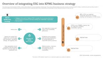 Complete Guide To KPMG Overview Of Integrating Esg Into KPMG Business Strategy SS V