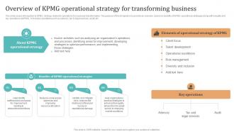 Complete Guide To KPMG Overview Of KPMG Operational Strategy For Transforming Strategy SS V