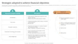 Complete Guide To KPMG Strategies Adopted To Achieve Financial Objectives Strategy SS V