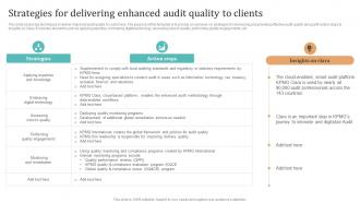 Complete Guide To KPMG Strategies For Delivering Enhanced Audit Quality To Clients Strategy SS V