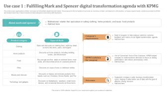 Complete Guide To KPMG Use Case 1 Fulfilling Mark And Spencer Digital Strategy SS V